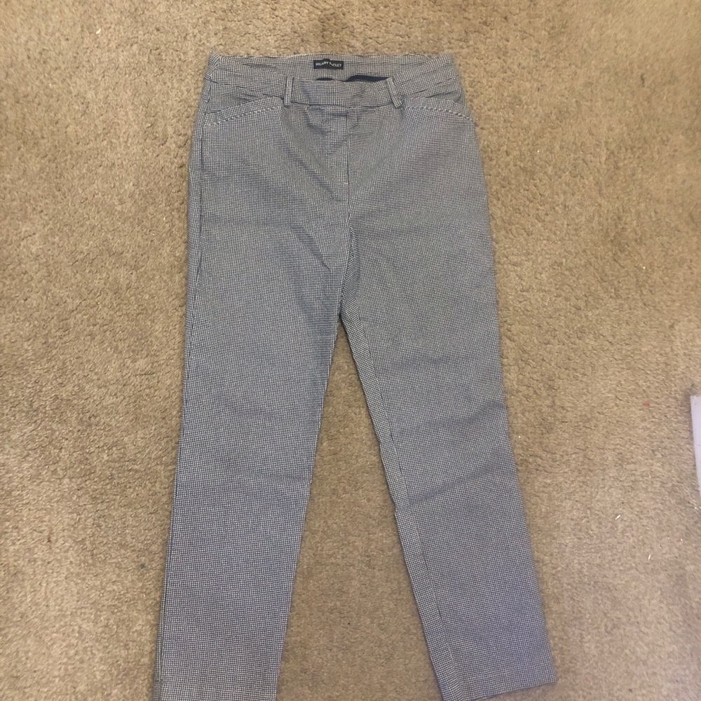 Hilary Radley Pull-On Slim Fit Sits at Waist Stretch Pants Black White Variety L - Picture 3 of 9